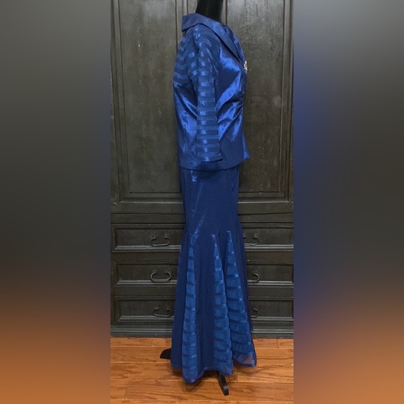 Vintage Emma Fashions Cocktail /wedding Navy gown- size 6 - Picture 2 of 14